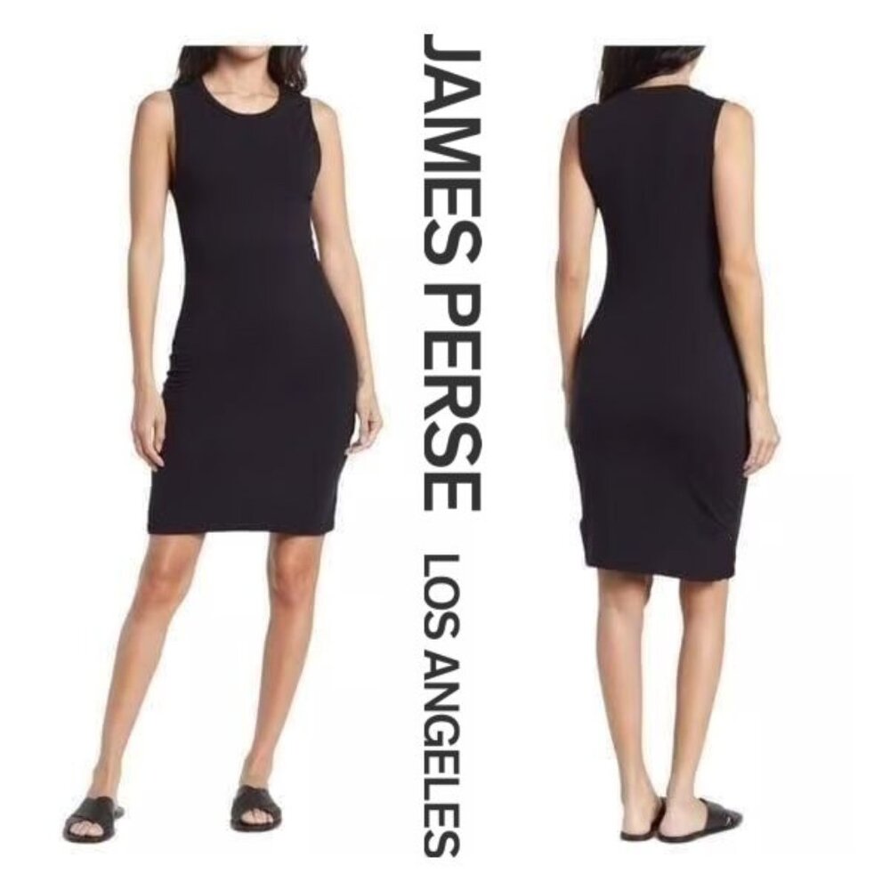 JAMES PERSE Ribbed knit tank dress. Black 2/M EUC